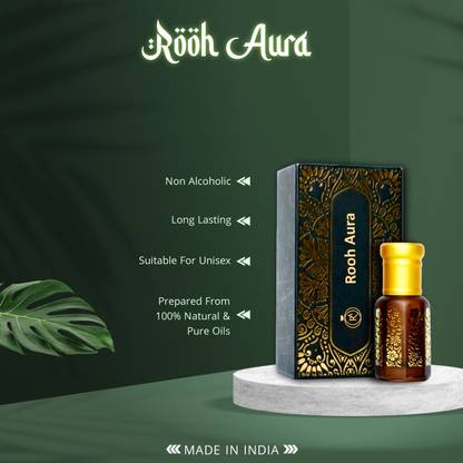 Rooh Aura Premium Luxury Unisex Non Alcoholic Roll-On Opium Floral Attar