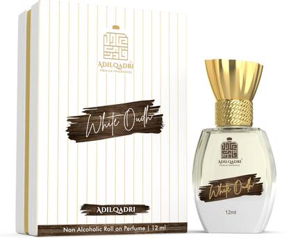 Adilqadri White Oudh Attar For Men | Strong Masculine | Non-Alcoholic Roll-On Attar - 12ML Floral Attar