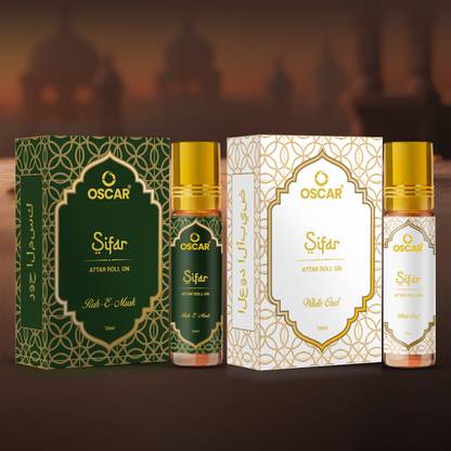 Oscar White Oud & Ruh-e-Musk Alcohol-Free Attar Perfume - Sifar Collection |10mlx2| Floral Attar