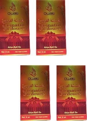Owais Jannatul Firdouse 6ML Attar For Men & Women Long Lasting Zero Alcohol Pack of 4) Floral Attar