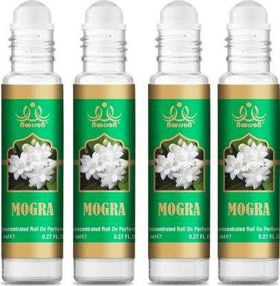 Noorson Mogra Premium Quality Attar Perfume for Unisex - Pure, Natural Undiluted 4 X 8Ml Herbal Attar