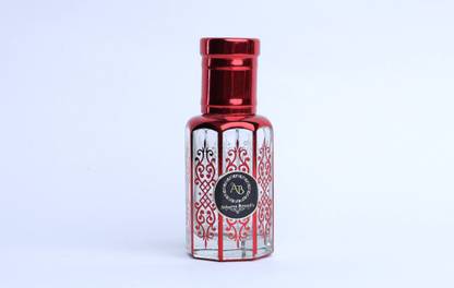 Atharva Brands Attar Bottle empty 12 ml (Red), With Golden design, Roller Bottle with cap Floral Attar