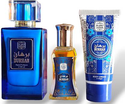 NASEEM Burhan Gift Set | Pack of 3 | Attar Perfume & Lotion Floral Attar