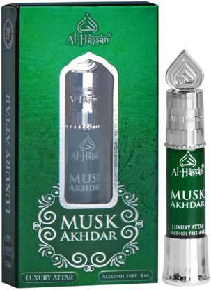 Al - Hassan Musk Akhdar Attar For Men & Women - 6ml Floral Attar