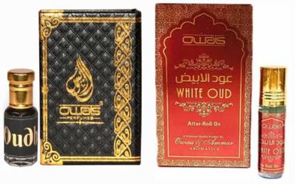 Owais 100% Original Premium Oudh Attar With White Oudh Combo (pack of 2) Herbal Attar
