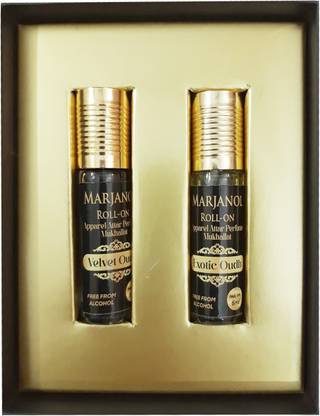 MARJANOL Velvet Oudh & Exotic Oudh Attar 6 ML Each-Combo Pack Of 2 Herbal Attar