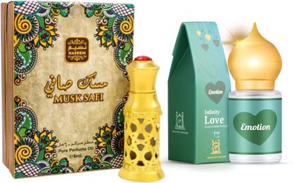 Binaffan Emotion Infinity Love & Original Naseem Musk Safi Made in Dubai 6 ML Pack of 2 Floral Attar