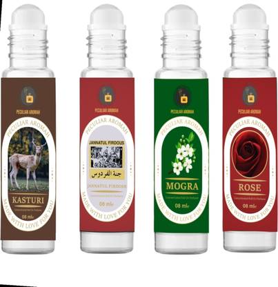 Peculiar Aromah Mogra Rose Kasturi Jannat ul Firdaus Premium Quality Attar for Unisex-Natural Floral Attar