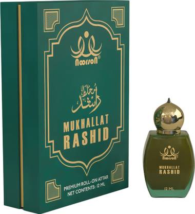 Noorson Mukhallat Rashid Non Alcoholic Premium Quality Attar Perfume With Attractive Wooden Box Approx 12 Ml… Floral Attar
