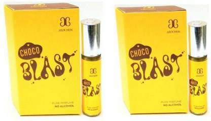 AROCHEM Choco Blast 6ml Roll On Attar-Upto 48 hours Lasting & Alcohol Free(Pack of 2)-Chocolate Flavour Floral Attar