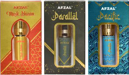 AFZAL MUSK DHIRAM PARALLEL PACIFIC 18ML ROLL ON PK3 Floral Attar