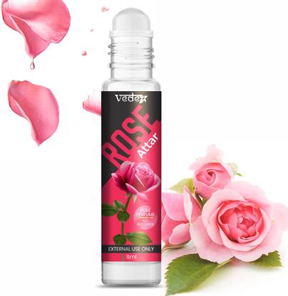 VEDEX Rose Attar Perfume for Unisex - Pure, Natural Undiluted | Herbal Attar