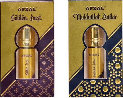 AFZAL GOLDEN DUST MUKHALLAT BADAR 12ML ROLL ON PK2 Floral Attar