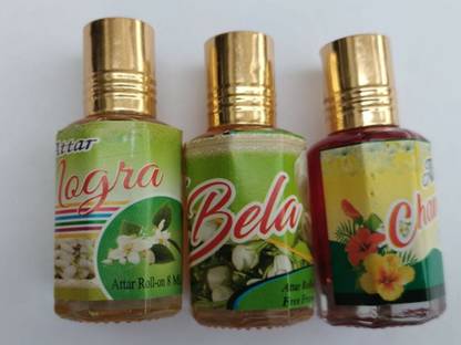 Firmus Mogra | Bela | Chameli Attar Perfume Roll on (8 ML Each) (Pack of 3) Floral Attar