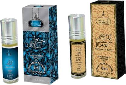 Khalis Hareem Al Sultan And Javad Al Layl 6 ML Roll On Attar Made in Dubai (Pack of 2) Floral Attar