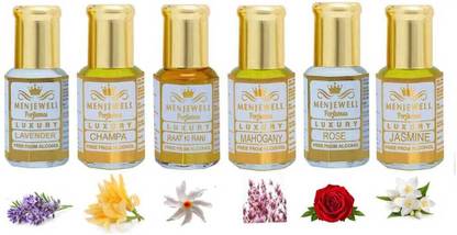 Menjewell Set Of 6 Floral Attar Gift Pack (6 x 3 ml) Long Lastings Attar/Perfume For Women Floral Attar