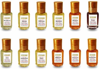 ZOOHI Perfume Attar for men and women 3ml 12 different types of fragrance Floral Attar Floral Attar