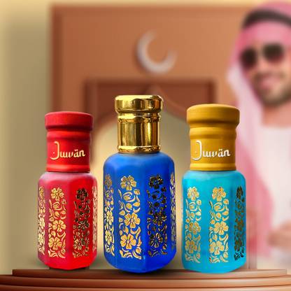 JUWAN Premium Attar for Men and Women White Oud, Musk Shifa & Chandan (6ml each) Herbal Attar