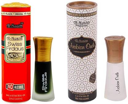 Al-Nuaim Swiss Firdaus & Arabian Oudh Combo Pack Floral Attar