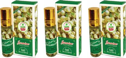 Grow Basket 3 Jasmine Attar Combo Rollon Perfume aroma Luxury Long Lasting Fragrance Each6ml Floral Attar