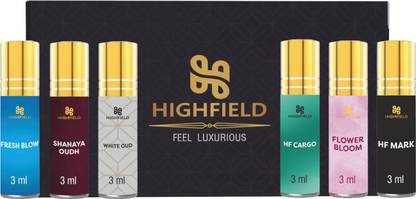 HIGHFIELD Attar Perfume Gift Set For Unisex 6Pcx3ml Each Total 18ml Floral Attar