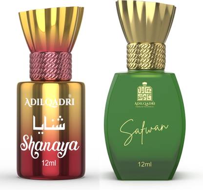 Adilqadri Shanaya & Safwan | Unisex Non-Alcoholic Roll-On | Pack of 2 - 12ML Each Floral Attar