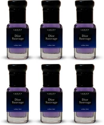 Luxify Scent Dior Sauvage Attar | Premium Fragrance Oil | Long Lasting | Pack of 6 Floral Attar