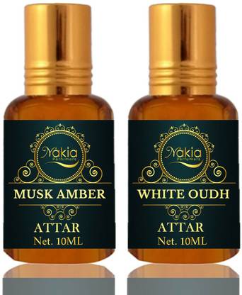 Nakia Musk Amber Attar, White Oudh Attar Roll-on Perfume Oil For Unisex (10ml*2) Floral Attar