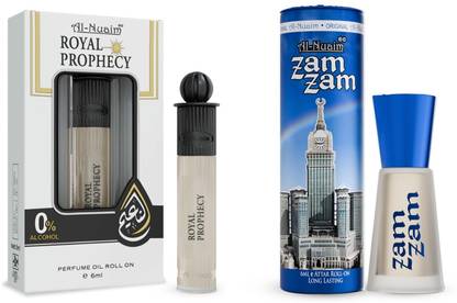 Al-Nuaim Combo of Royal Prophecy Perfume (6,ML) & ZAMZAM Perfume (6,ML) For Men & Women Floral Attar