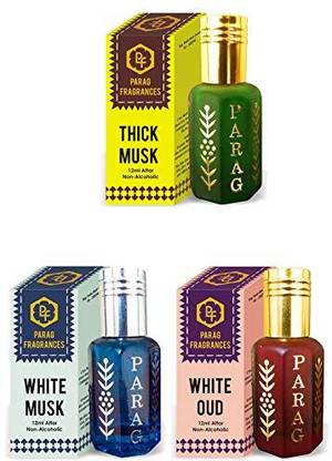 Parag Fragrances Thick Musk, White Musk & White Oud Attar Herbal Attar