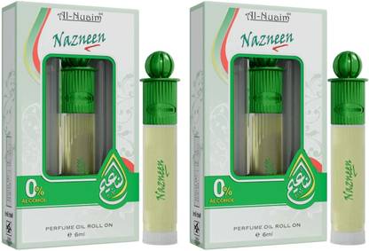 Al-Nuaim Silver Series Nazneen Alcohol Free Pack of 2 (6ml Each) | Floral Attar