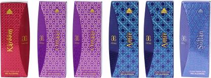 AROCHEM COMBO of TAJ AMIR OMAAR KAREEM SULTAN Arabian Attar Pure Perfume 9ML(Pack of 6) Floral Attar