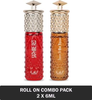 Manasik Saphire Red For Women & Ameer Al Oud Khususi For Men, Long Lasting Roll on Itra Floral Attar