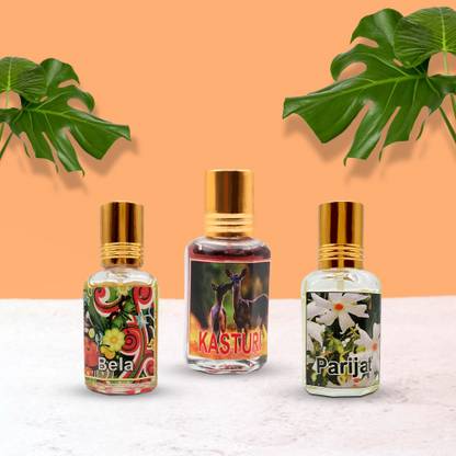 DOKCHAN Attar for pooja | Itra | Perfume | Pure Bela & Kasturi & Parijat Fragrance Floral Attar