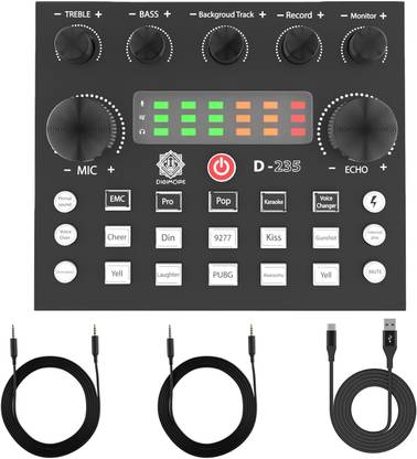 Digimore Live Sound Card Podcast Production Studio Equipment For Singing Streaming D-235 Audio Interface