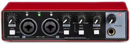 KH USB Interface 24Bit/196kHz Professional Sound Card, Mixer With XLR/TSR/TS Ports Audio Interface