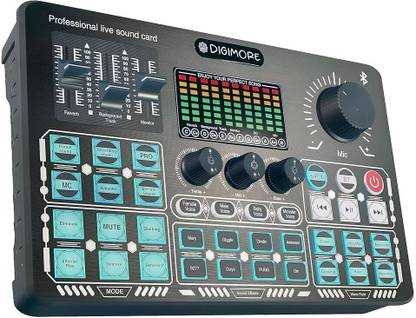 Digimore D-210 Professional Live Sound Card with Phantom Power | Android & IOS Support Audio Interface