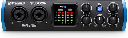 presonus Studio 24c 2x2, 192kHz, USB-C , 2 Mic Pres-2 Line Output Audio Interface