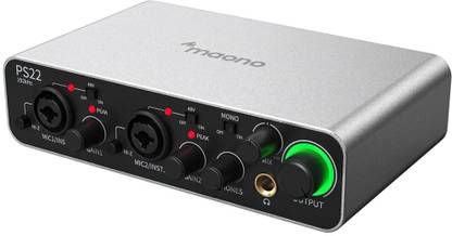 MAONO USB Audio Mixer with 60 dB Preamp, 24bit/192kHz (PS22)Grey Audio Interface