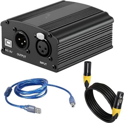 Urban Infotech 48V Phantom Power for Condenser Microphone with 3 Mtr Dlx Xlr Audio Interface
