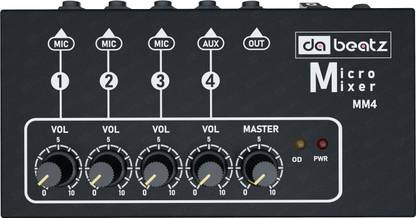 Da.Beatz. MM4 Mixer 4-Channel Professional Analog Sound Mixer For Parties & clubs,DJ Mixer 50 W AV Control Amplifier