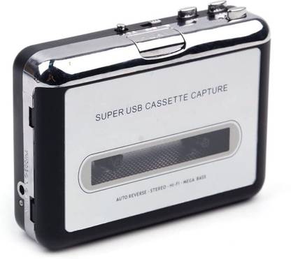 RuhZa USB Cassette Tape to MP3 Converter Capture Audio Music Player Tape, USB Cassette 128 GB MP3 Player