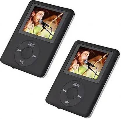Lipzie BUY ONE GET ONE 1.8" TFT MP4 Player in Sleek Black with TF Card Slot, Recorder 16 GB MP4 Player