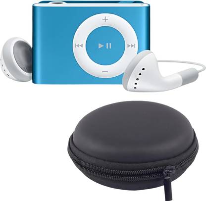 Lipzie Combo C961 MP3 Mini Music Player Portable, & Round Pouch Pocket Storage, 4 GB MP3 Player