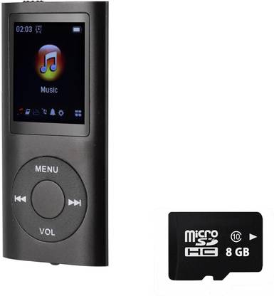 DRUMSTONE MP3 Player with 8GB SD Card, 1.8" LCD Screen, USB Port, FM Radio MP3 Player