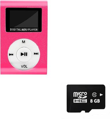 DRUMSTONE Mini MP3 Music Player with 8GB SD Card, Back Clip MP3 Player