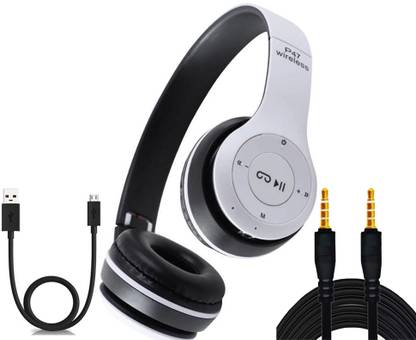 POZUB Gaming headphone + Aux Cable + Charging cable 3D ULTRA BASS Over Head wireless Bluetooth Headphone with FM and SD Card Slot SMART BUY Thunder 3d Sound Headphone with Noise Isolation Audio Player headphones over the head New Rock BIT Blast stereo deepbass headphone Bluetooth, Wired Headset Foldable Gaming Headphone MP3 Player