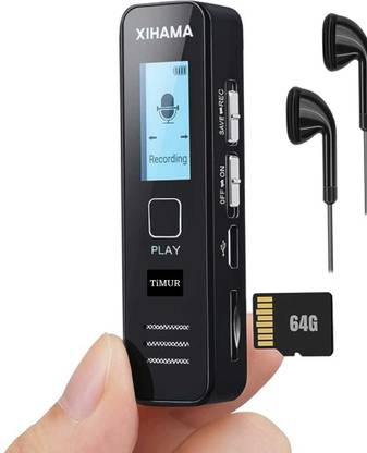 TiMUR Digital 192kbps20-Hour Recording MP3 Playback Mini Voice Recorder 32 GB MP3 Player