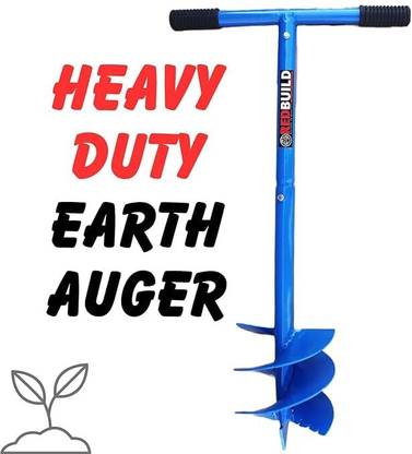 REDBUILD Manual Earth Auger Hole Digger 6 Inch ( Dual Blade ) Auger Drill