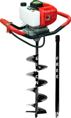 RICO ITALY 52cc Earth auger machine with 6 inch drill bit used for tree plantation, diggering in holes,, Heavy Duty machine with advance technology air cooled 2 stroke petrol engine Auger Drill